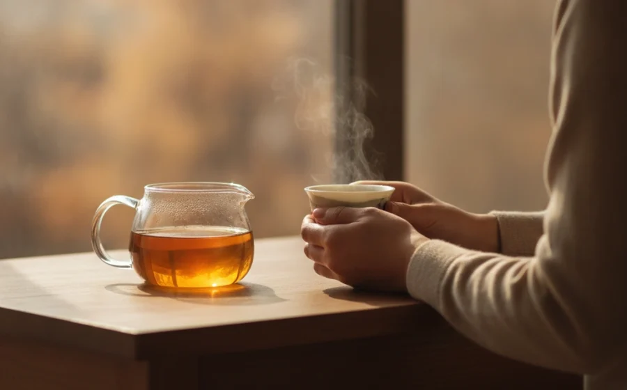orning oolong tea drinking for calm focus and sustained energy