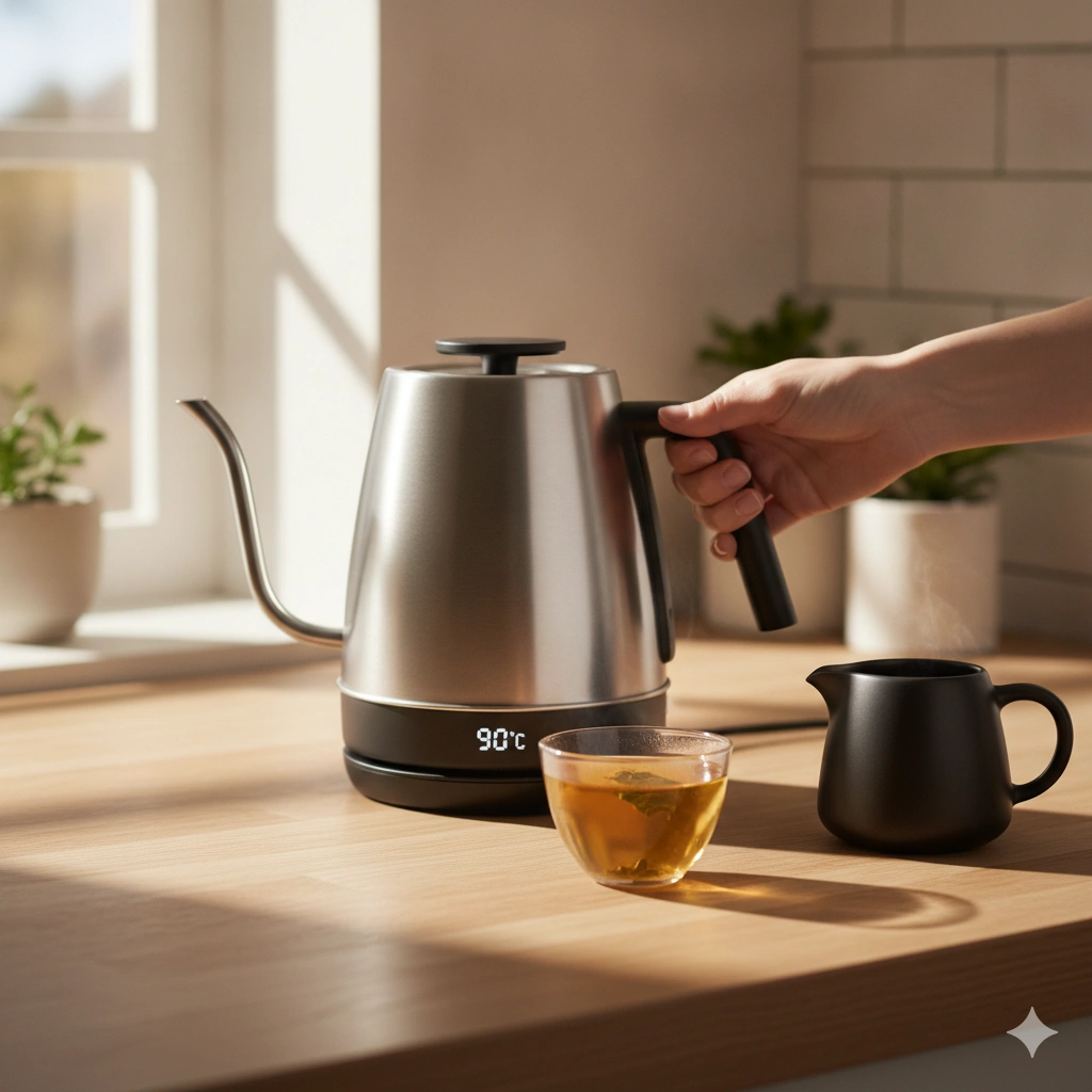 Temperature controlled kettle for perfect oolong tea brewing