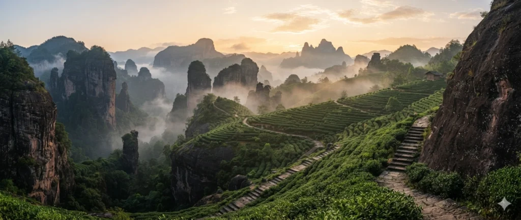 Wuyi Mountains Fujian China traditional oolong tea growing region