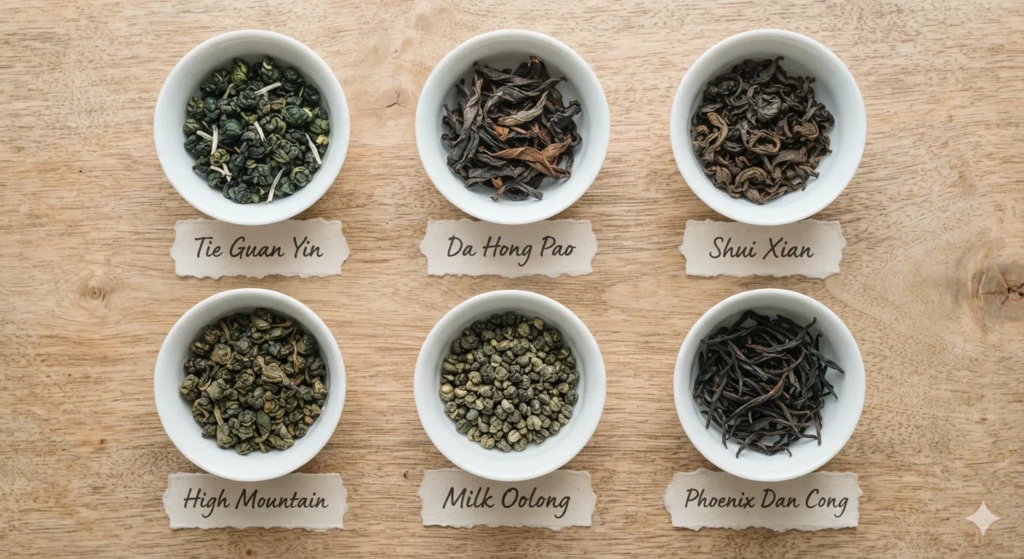 Six best oolong teas for beginners Tie Guan Yin Da Hong Pao High Mountain Oolong