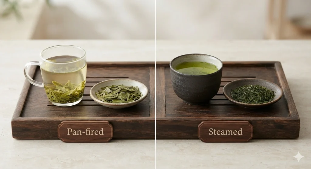 Longjing tea vs Sencha green tea benefits comparison