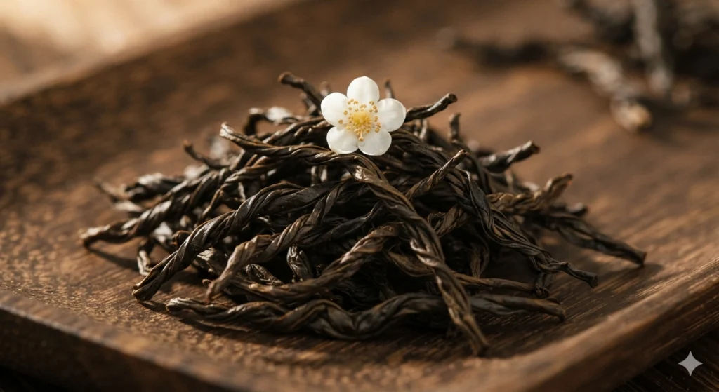 Best Dancong for beginners Mi Lan Xiang Honey Orchid tea leaves close-up
