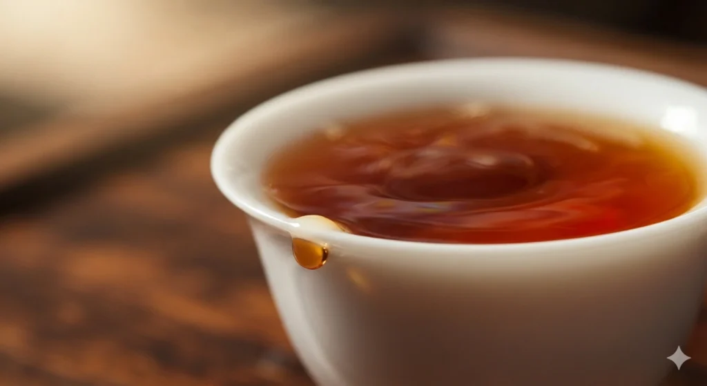 Premium Wuyi rock oolong tea liquor texture and depth