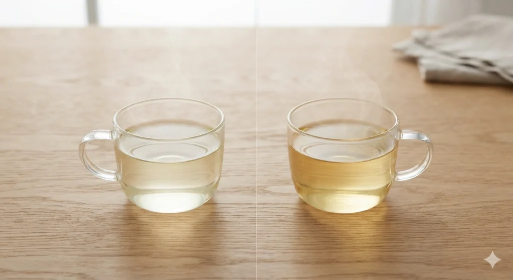 Silver Needle vs White Peony tea infusion color comparison