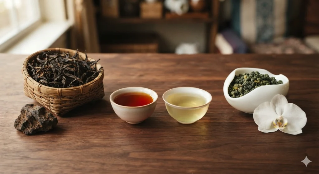 Tasting Wuyi Rock Tea and Taiwanese oolong side by side comparison
