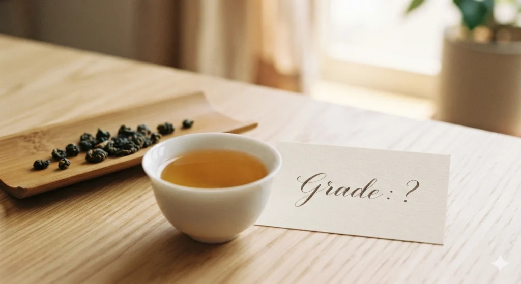 Oolong tea grade label versus the actual cup tasting