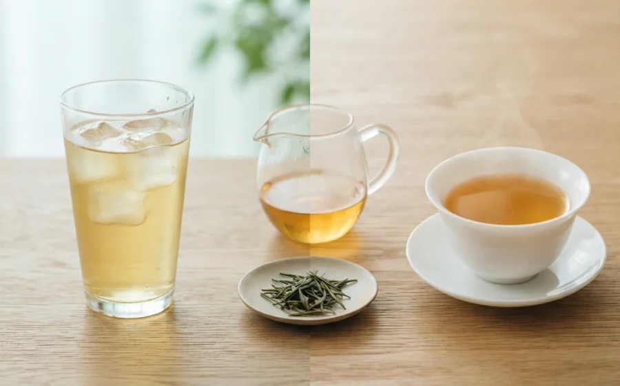 Cold brew tea vs hot brewed tea side by side comparison