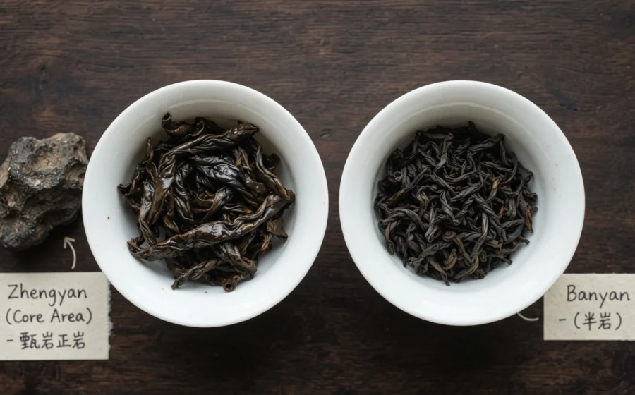 Zhengyan vs Banyan Da Hong Pao dry leaves comparison