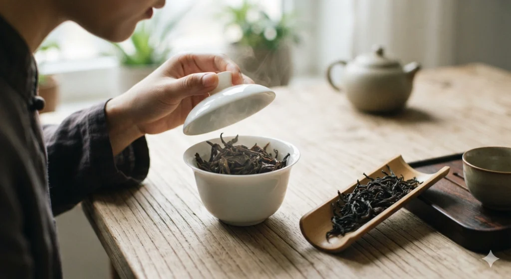 Da Hong Pao leaf quality comparison unfurled wet leaves authentic vs fake